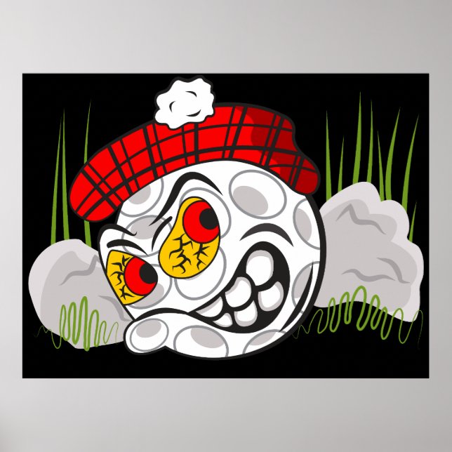 Golfboll dold, rolig sport poster (Framsidan)
