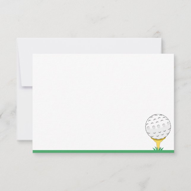 Golfboll Enkel Blank Anteckningskort (Framsida)
