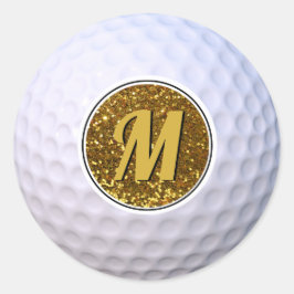 Golfboll Falskt Guld Glitter Anpassningsbart Monog Runt Klistermärke
