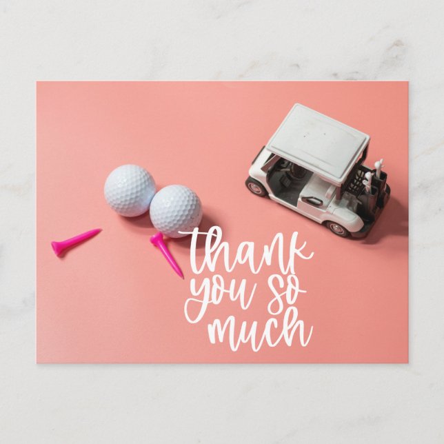 Golfboll för litet golfare tackkort vykort (Framsida)