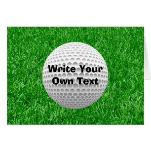 Golfboll & gräsmatta hälsningskort