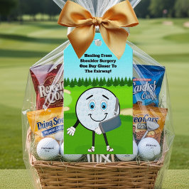 Golfboll i mitella Rolig axelkirurgi Goda tillfris Presentetikett
