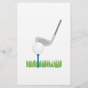 Golfboll & järn brevpapper