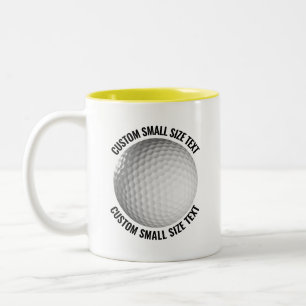 Golfboll & liten text GUL 325ml Custom Två-Tonad Mugg