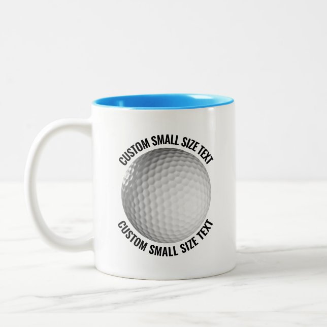 Golfboll & Liten Text LJUSBLÅ 325ml Custom Två-Tonad Mugg (Vänster)