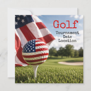 Golfboll med amerikansk flagga golfturnering inbjudningar