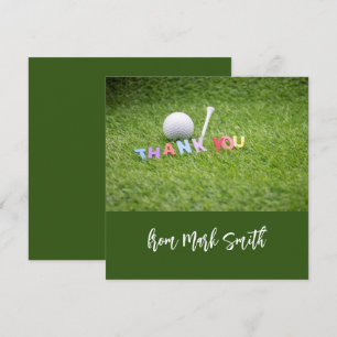 Golfboll med texten Tack för golfaren Kort