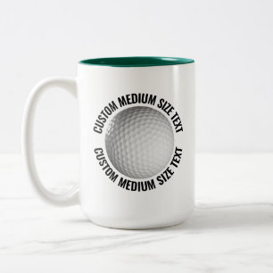 Golfboll & Medium Text JAKTGRÖN 425g Custom Två-Tonad Mugg