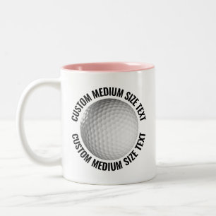 Golfboll & Medium Text ROSA 325ml Custom Två-Tonad Mugg