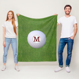 Golfboll Monogram Golfare Gröna Gräsmattan Fleecefilt