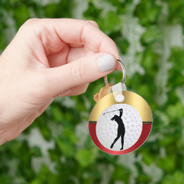 Golfboll och golfare Elegant bakgrund Nyckelring