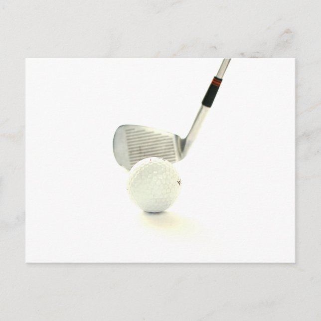 Golfboll och klubb vykort (Framsida)