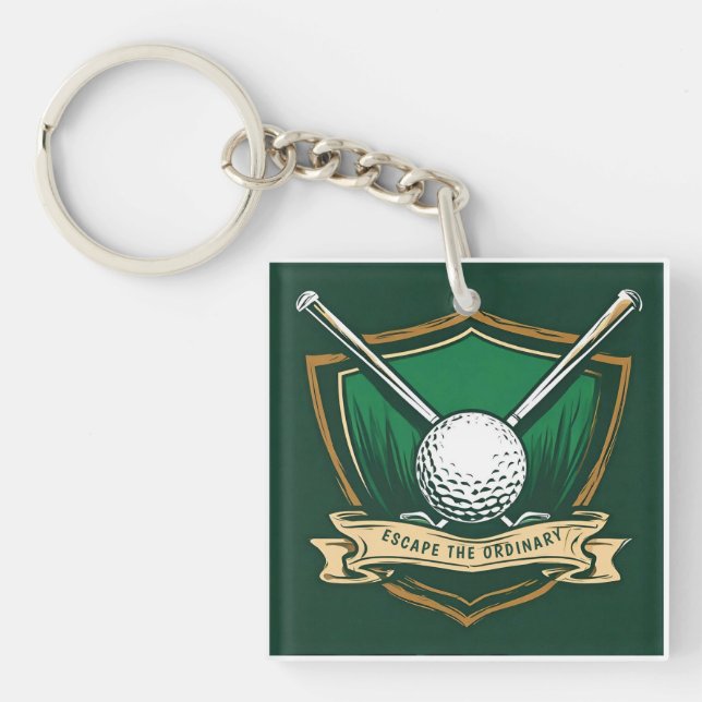 Golfboll och klubbor med sköldsymbol (Framsidan)