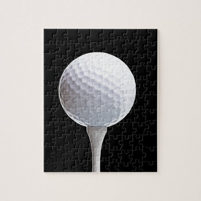 Golfboll och utslagsplats på den skräddarsy pussel (Vertikal)