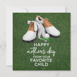 Golfboll på grönt Glad mors dag till Golf-Mamma Julkort