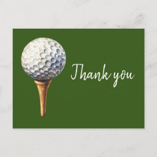 Golfboll på tee Tacksamhetskort Vykort