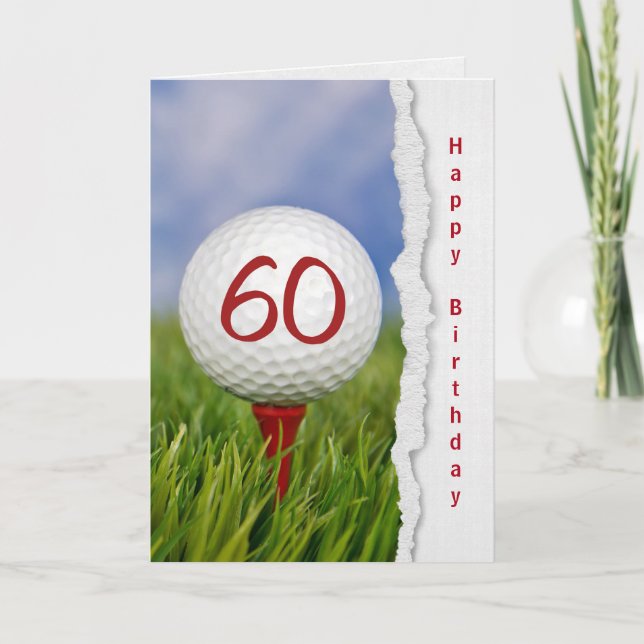 golfboll på utslagsplatsen för den 60th kort (Framsida)