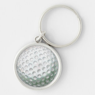 Golfboll Rund Silverfärgad Nyckelring