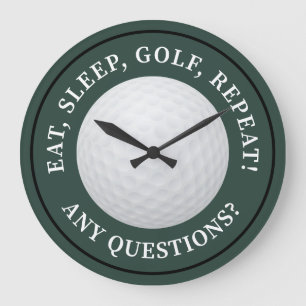 Golfboll Sport Modern golfcitat Grön Svart Stor Klocka