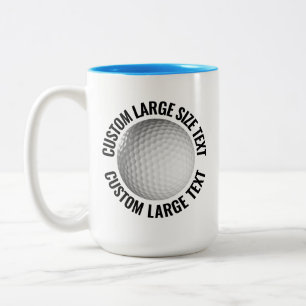 Golfboll & Stor Text LJUSBLÅ 425ml Custom Två-Tonad Mugg