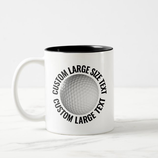 Golfboll & Stor Text SVART 325ml Custom Två-Tonad Mugg (Vänster)