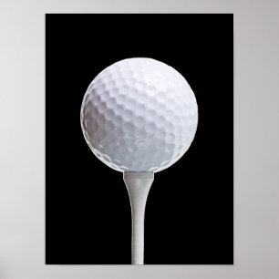 Golfboll & utslagsplats på svarten - skräddarsy poster