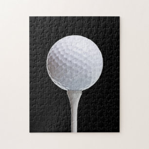 Golfboll & utslagsplats på svarten - skräddarsy pussel