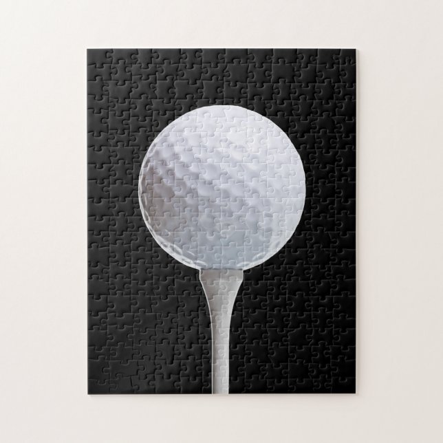 Golfboll & utslagsplats på svarten - skräddarsy pussel (Vertikal)