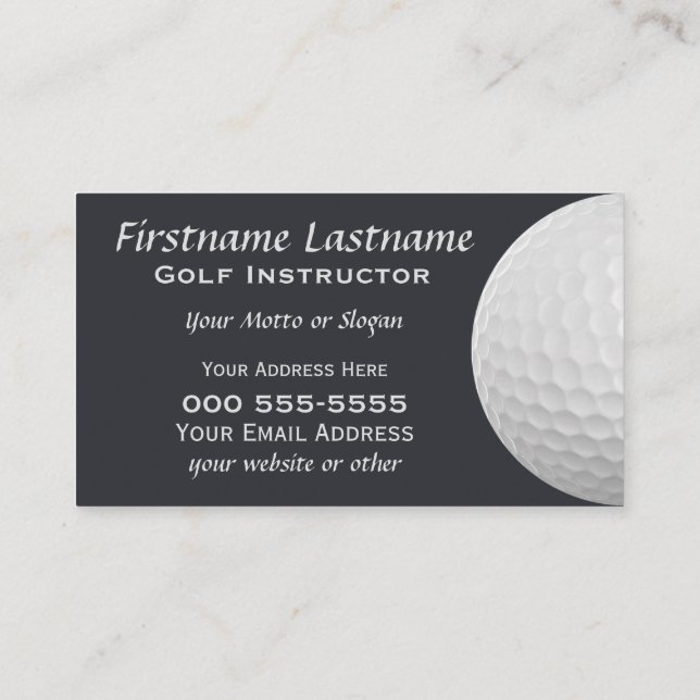 Golfbollanpassningsbarvisitkortar Visitkort (Baksida)