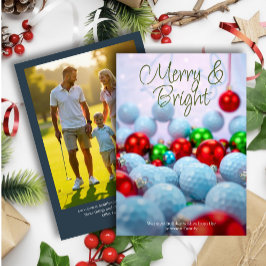 Golfbollar & Blankande Prydnader • Familjefoto Nav Julkort