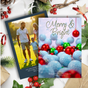 Golfbollar & Blankande Prydnader • Familjefoto Nav Julkort