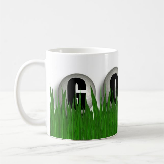 Golfbollar Golfspel Kaffe Kopp Mugg (Vänster)
