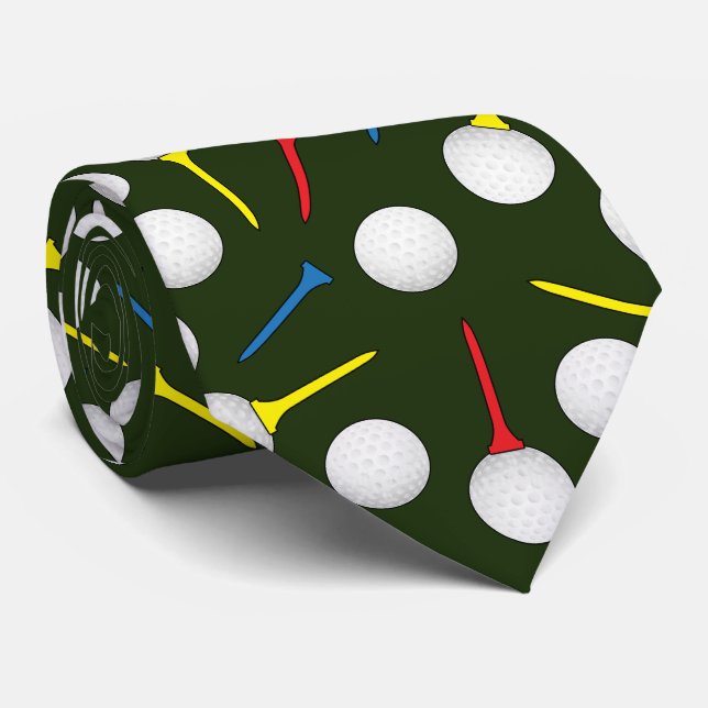 Golfbollar och Tee-mönster Golfare  Slips (Rullad)