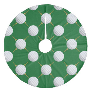 Golfbollar och utslagsplatser på grönt julgransmatta fleece