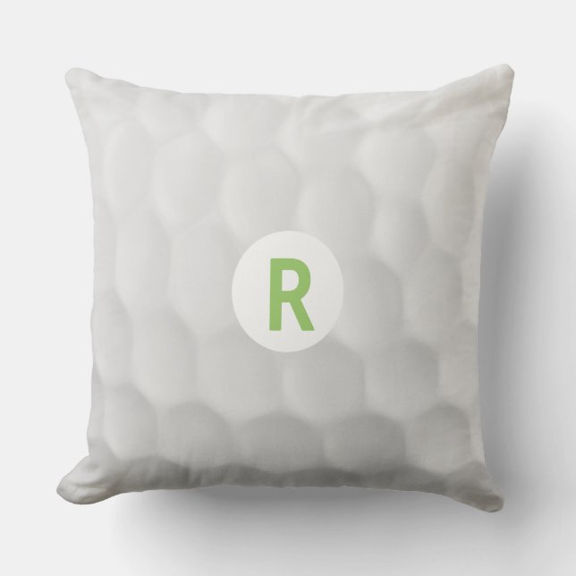 Golfbolldekorativ kudde för Monogram R (Framsida)