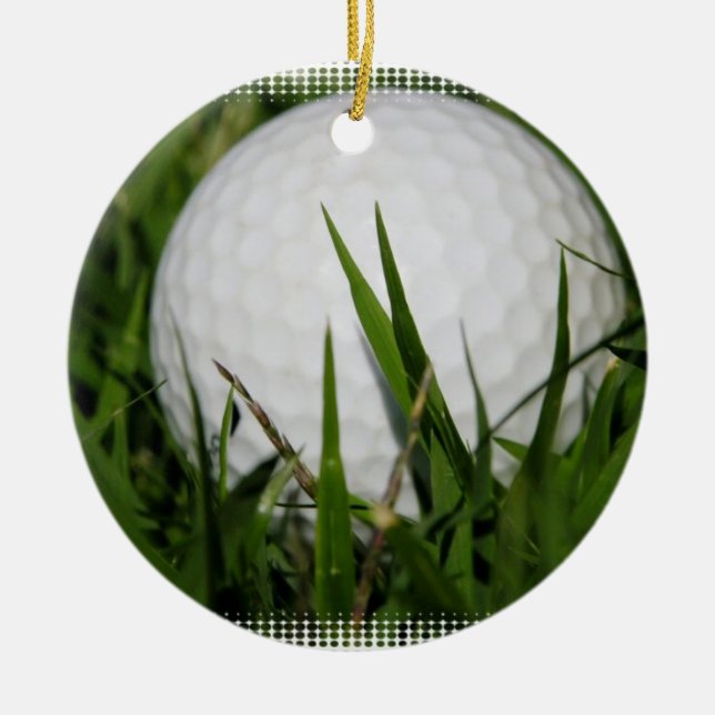 Golfbolldesignprydnad Julgransprydnad Keramik (Framsidan)