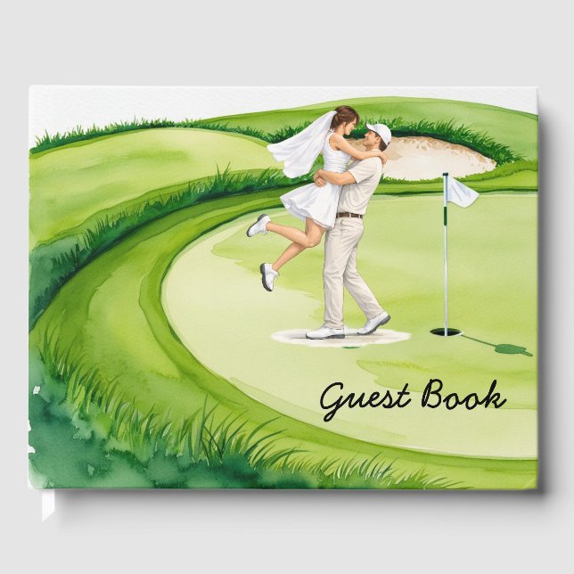 Golfbollen är på puttinggreen  gästböcker (Framsida)