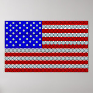 Golfbollflagga Poster