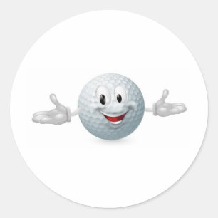 Golfbollmaskot Runt Klistermärke