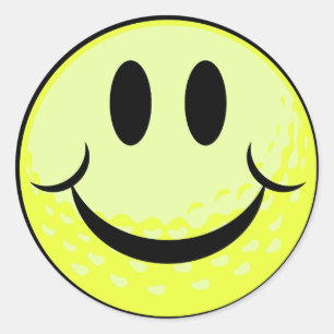 golfbolls-leende ansikte runt klistermärke