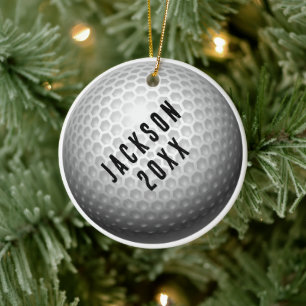 Golfbollsjul Julgransprydnad Keramik