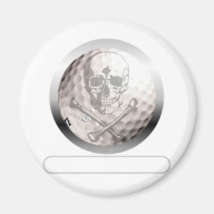 Golfbollskalle och Crossbones Magnet