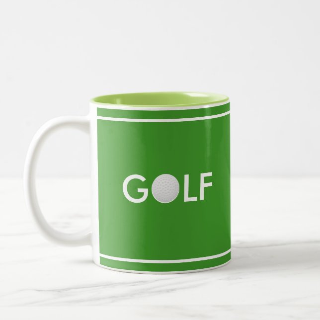 Golfbollstext på grönt Två-Tonad mugg (Vänster)