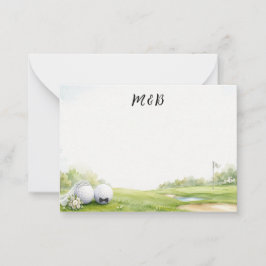 Golfbröllop Brud & Brudgum Notkorth, Elegant Anteckningskort