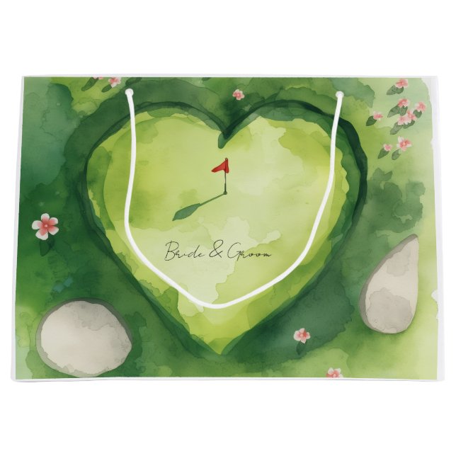 Golfbröllop hjärtformat golfbana (Framsidan)