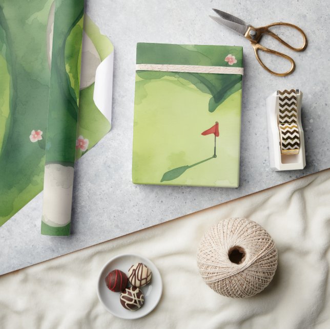 Golfbröllop hjärtformat golfbana presentpapper (Hantverk)
