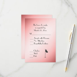 Golfbröllopstema Rosa RSVP med menyval OSA Kort