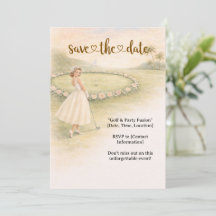 Golfbruden golfar kvinna golfare slår golfboll