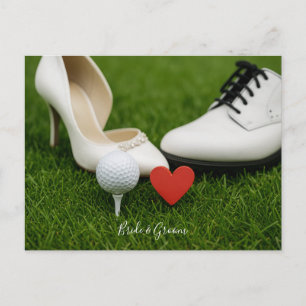 Golfbsll med golfbsll med Golf Wedding-inbjudnings Vykort