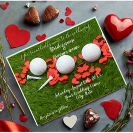 Golfbsll med golfbsll med Golf Wedding-inbjudnings Vykort